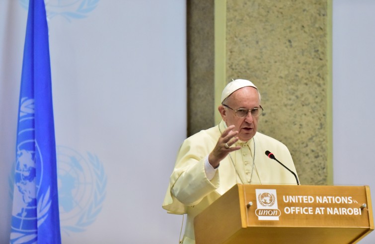 Nairobi, 26 novembre 2015: Papa Francesco parla all'Unon