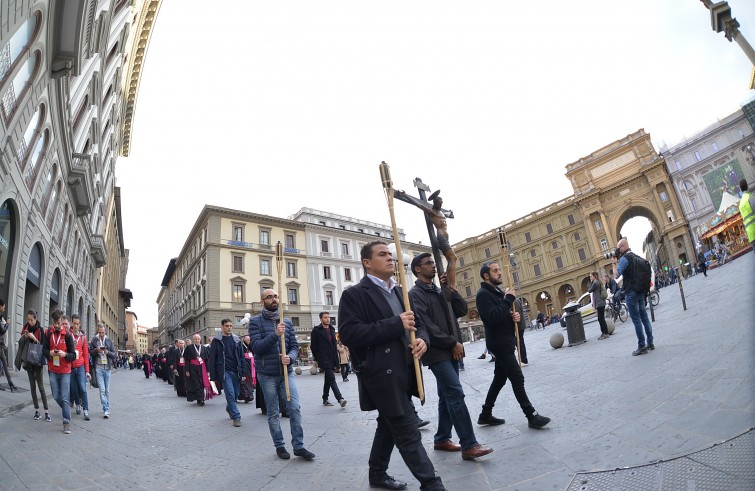 Firenze, 9 novembre 2015: Convegno di Firenze 2015 - via crucis