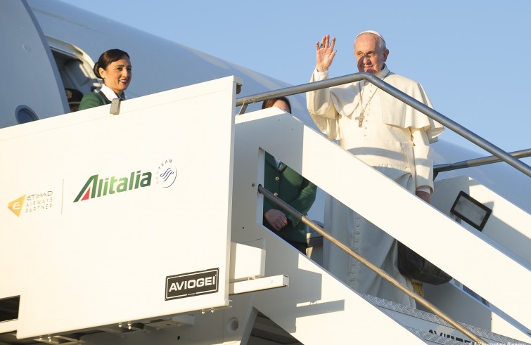 Roma, 25 novembre 2015: Papa Francesco parte per l’Africa