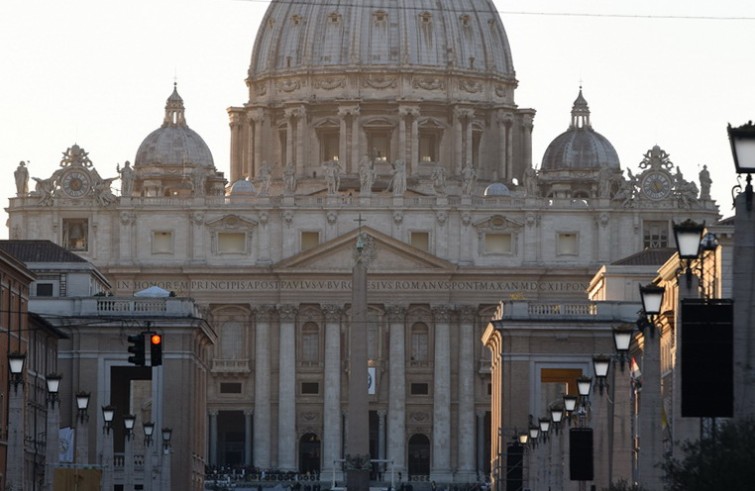 Roma, 5 febbraio 2016: processione di San Leopoldo e San Pio verso la Basilica di San Pietro