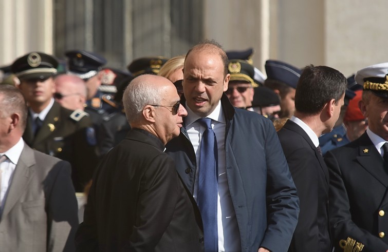 Piazza San Pietro, 30 aprile 2016: Udienza giubilare Papa Francesco - mons. Rino Fisichella e Angelino Alfano