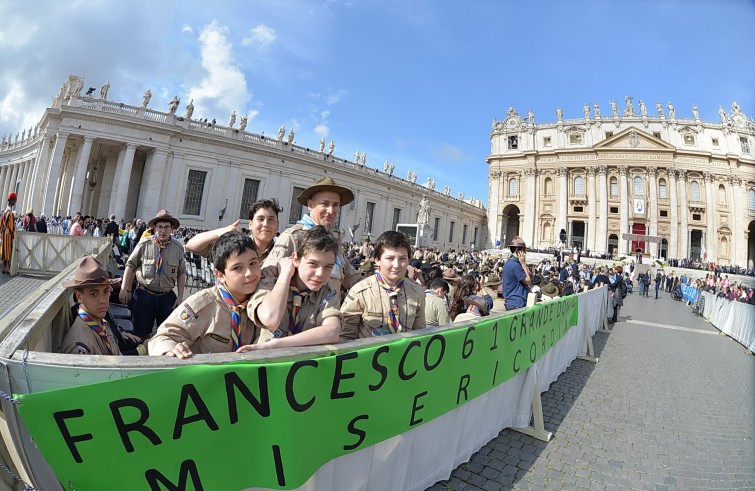 24 aprile 2016: Giubileo dei ragazzi messa con Papa Francesco in piazza San Pietro -