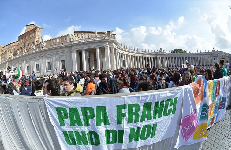 24 aprile 2016: Giubileo dei ragazzi messa con Papa Francesco in piazza San Pietro -