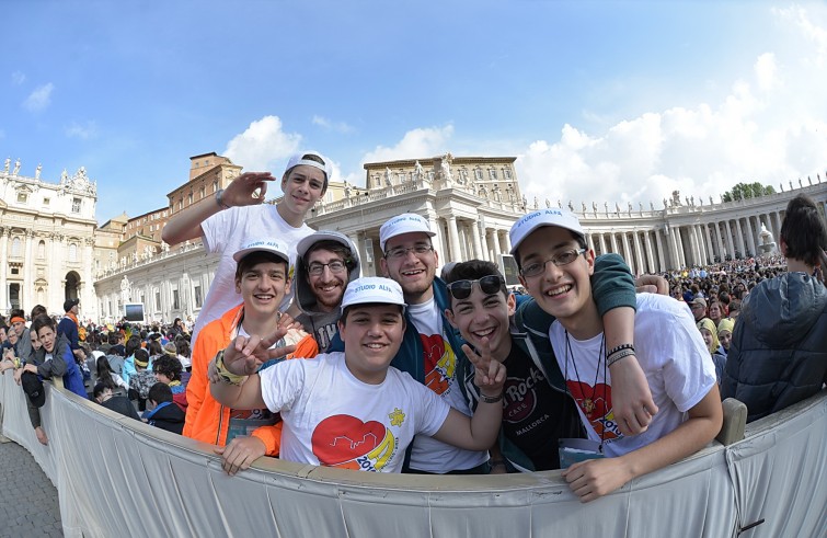 24 aprile 2016: Giubileo dei ragazzi messa con Papa Francesco in piazza San Pietro -