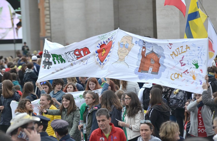 24 aprile 2016: Giubileo dei ragazzi messa con Papa Francesco in piazza San Pietro -