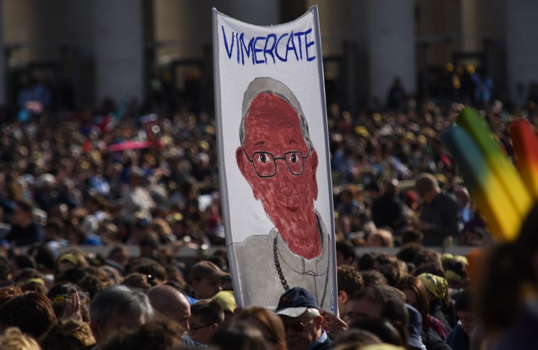 24 aprile 2016: Giubileo dei ragazzi messa con Papa Francesco in piazza San Pietro - disegno, caricatura