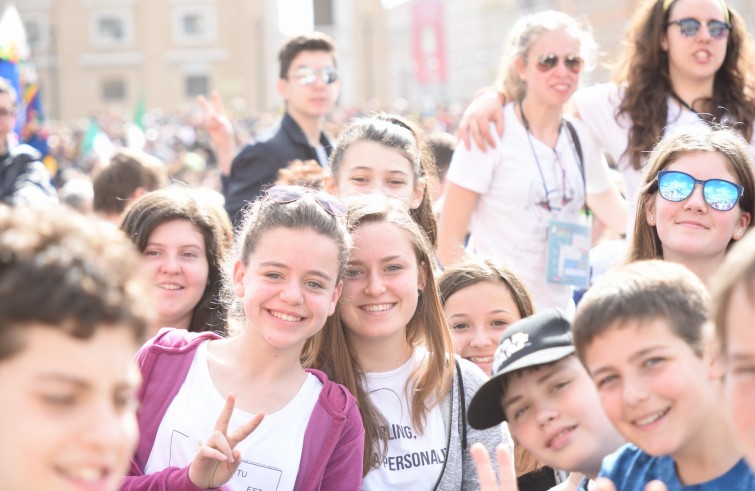 24 aprile 2016: Giubileo dei ragazzi messa con Papa Francesco in piazza San Pietro