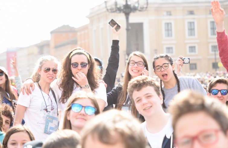 24 aprile 2016: Giubileo dei ragazzi messa con Papa Francesco in piazza San Pietro