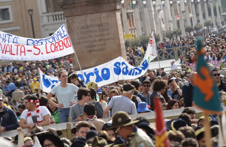 24 aprile 2016: Giubileo dei ragazzi messa con Papa Francesco in piazza San Pietro