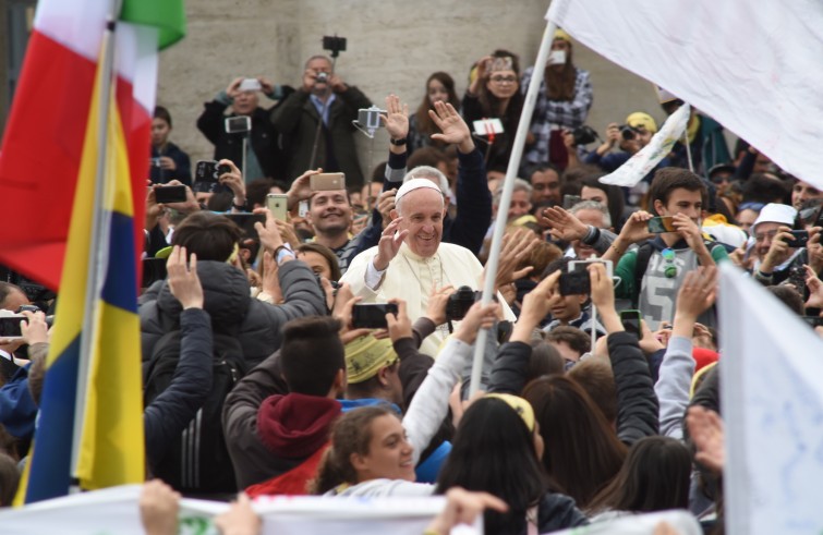 24 aprile 2016: Giubileo dei ragazzi messa con Papa Francesco in piazza San Pietro