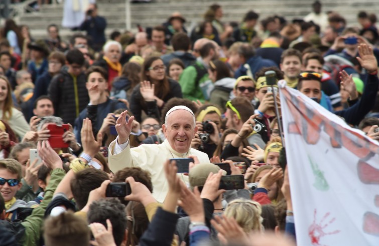 24 aprile 2016: Giubileo dei ragazzi messa con Papa Francesco in piazza San Pietro