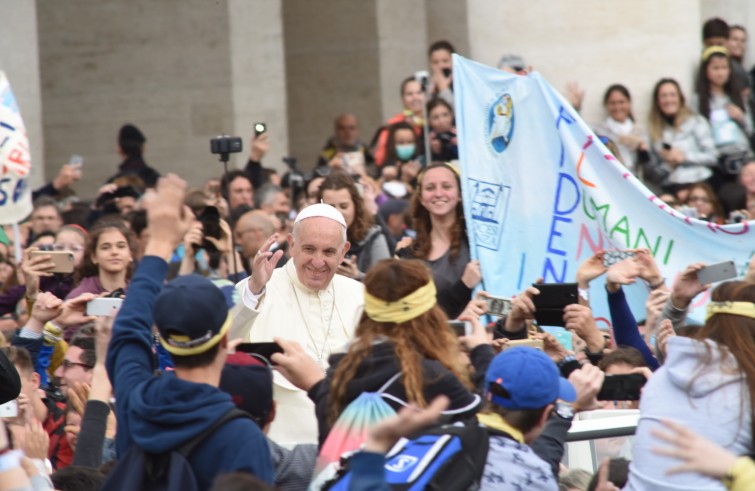 24 aprile 2016: Giubileo dei ragazzi messa con Papa Francesco in piazza San Pietro