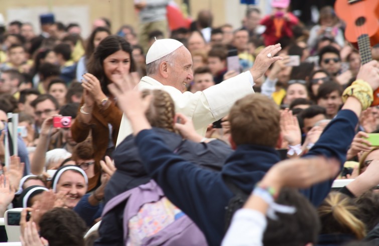 24 aprile 2016: Giubileo dei ragazzi messa con Papa Francesco in piazza San Pietro