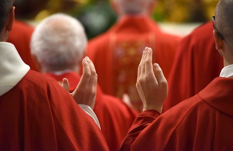 Basilica Vaticana, 15 maggio 2016: Messa domenica di Pentecoste con Papa Francesco - Sacerdoti durante Consacrazione