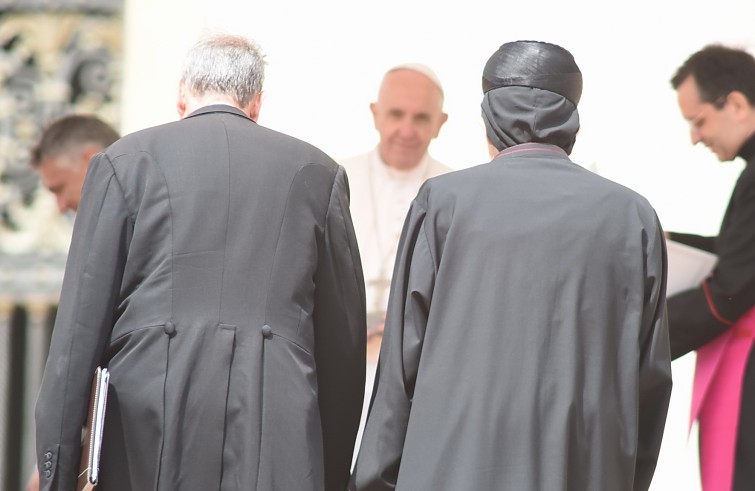 Piazza San Pietro, 1 giugno 2016: Udienza generale Papa Francesco - Papa Francesco saluta ortodossi