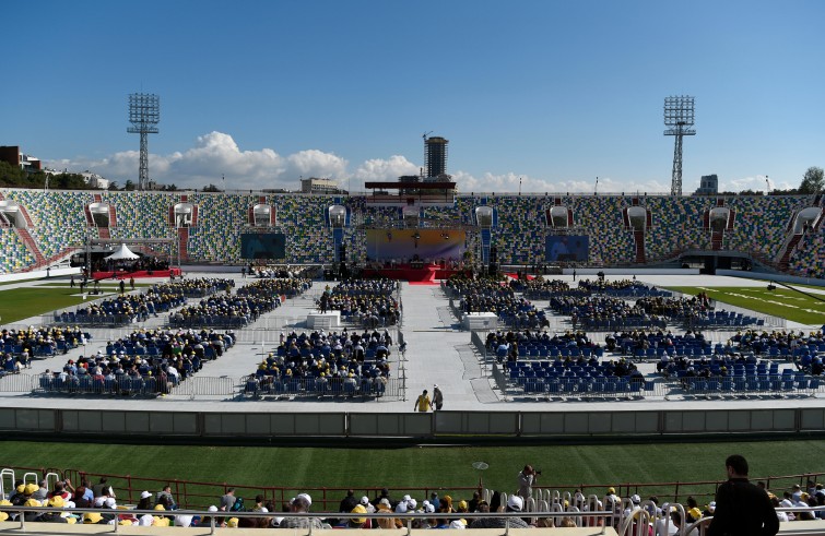 Papa Francesco celebra la Messa Santa Messa nello Stadio M. Meskhi (Tbilisi, 1 ottobre 2016)