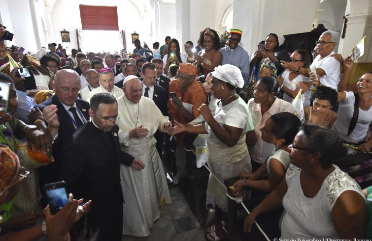 Viaggio Apostolico del Santo Padre In Colombia (6-11 settembre 2017) – 10-09-2017 Visita alla Chiesa San Pietro Claver