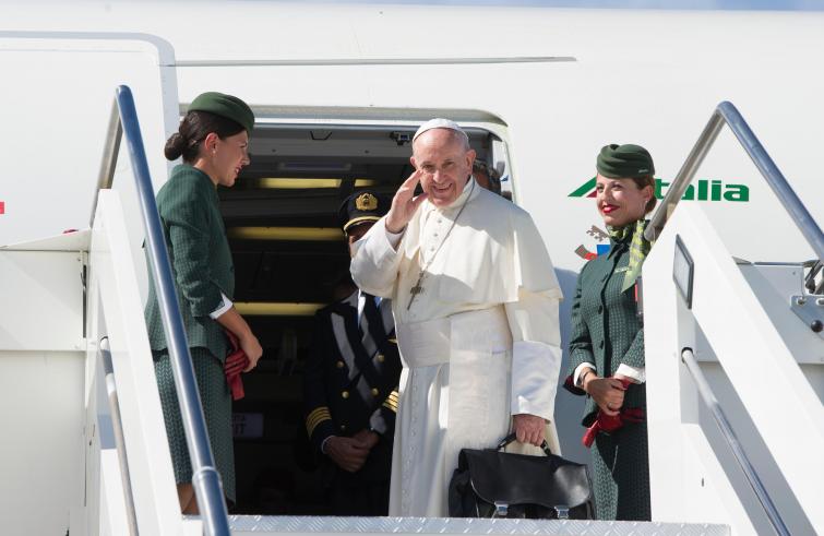 Fiumicino, 6 settembre 2017: Papa Francesco in partenza per Bogotá